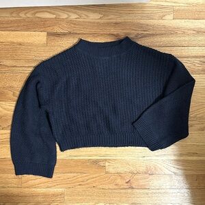 Zara Knit cropped navy sweater